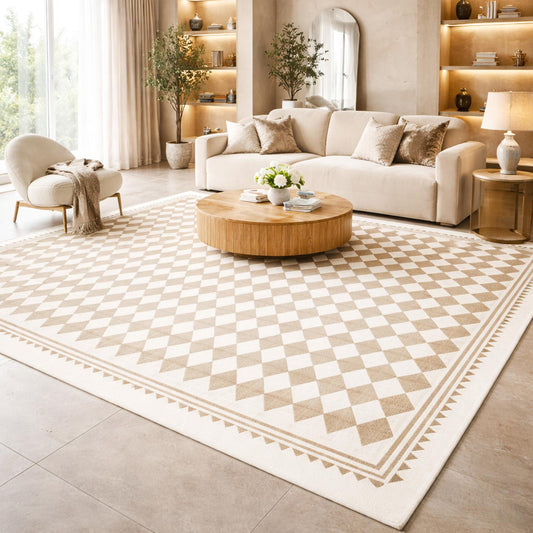 Tapis de Salon Damier Imperméable