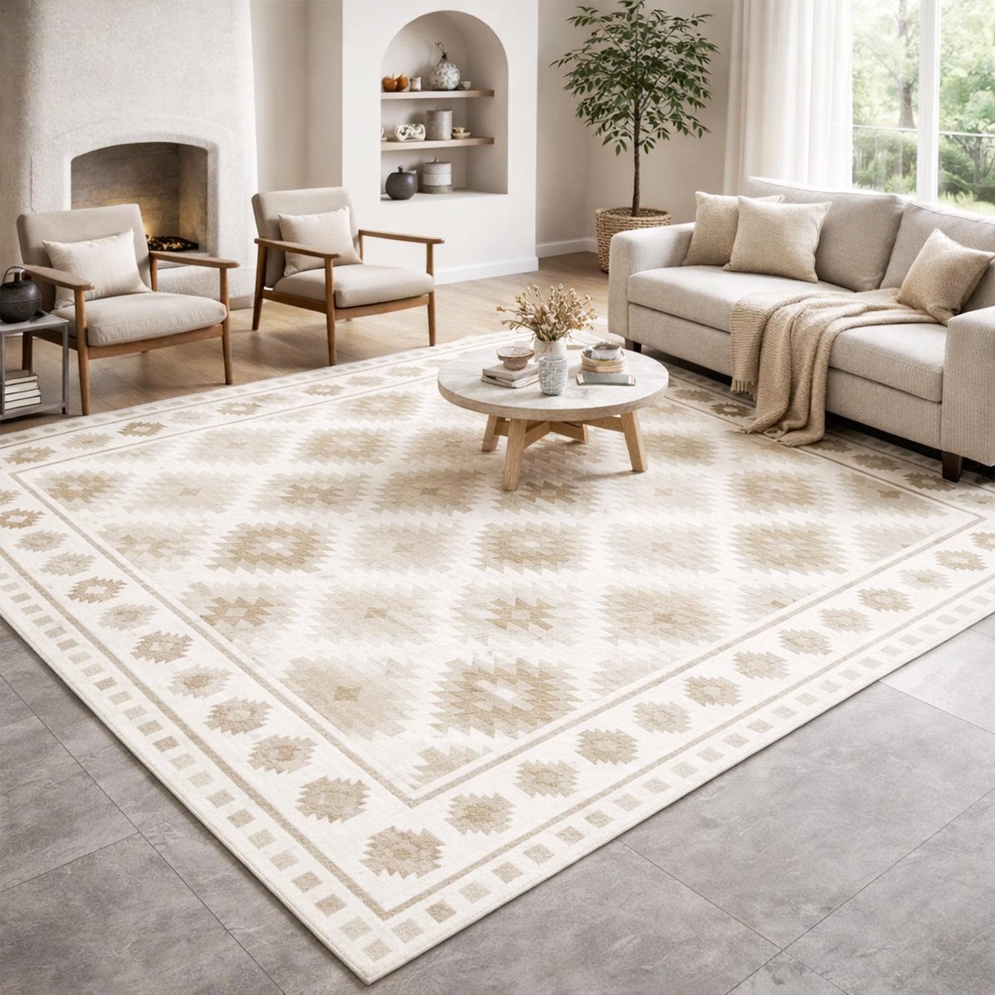 Tapis de Salon Losange Imperméable