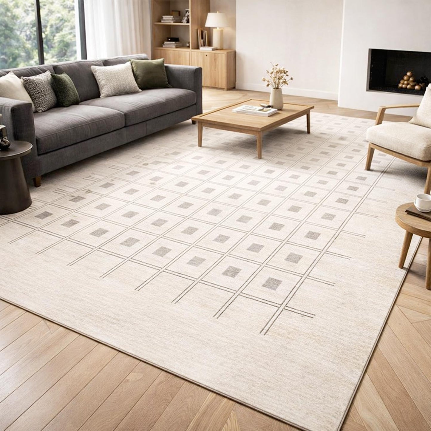 Tapis de Salon Quadrille Imperméable