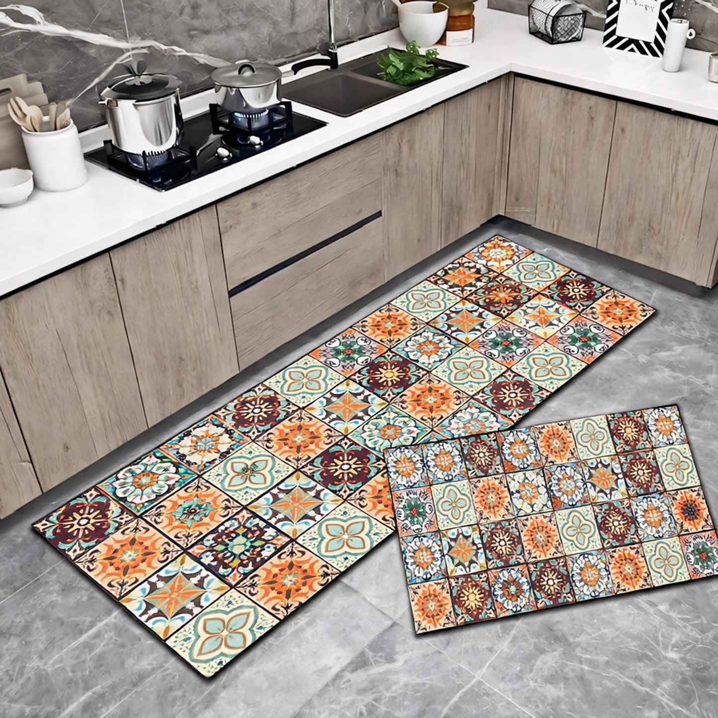 Tapis de Cuisine Mosaique Antidérapant
