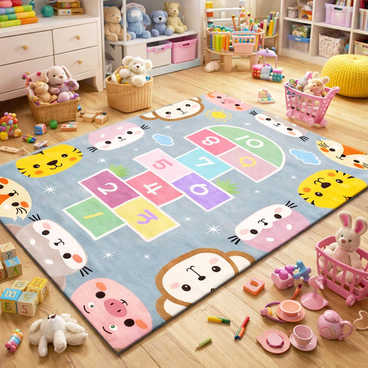 Tapis pour Enfant Marelle Grey Imperméable