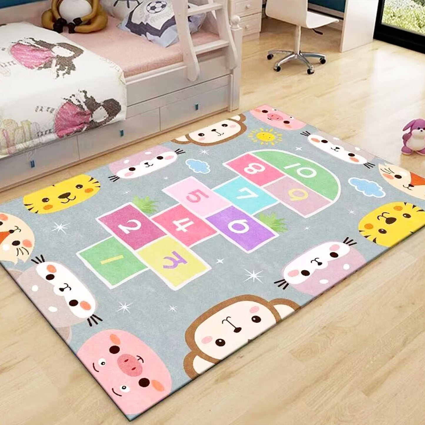 Tapis pour Enfant Marelle Grey Imperméable